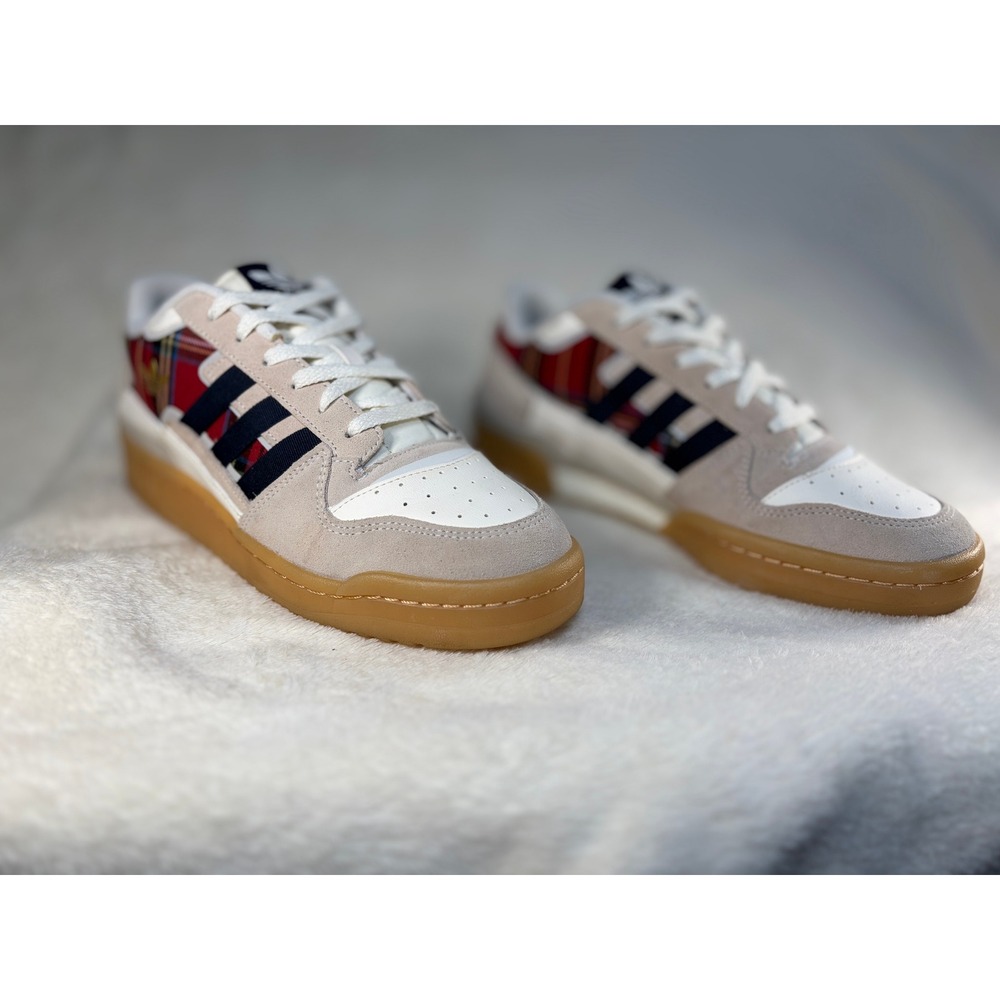 Adidas Forum Exhibit Low 2.0 "Tartan Plaid" Sneakers (IF9951) Mens‎ 9 Excellent